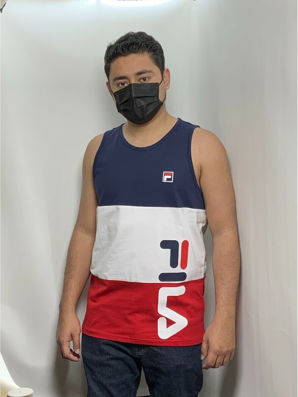 Men's Fila Navy | White | Red Signature Tank Top Shirt